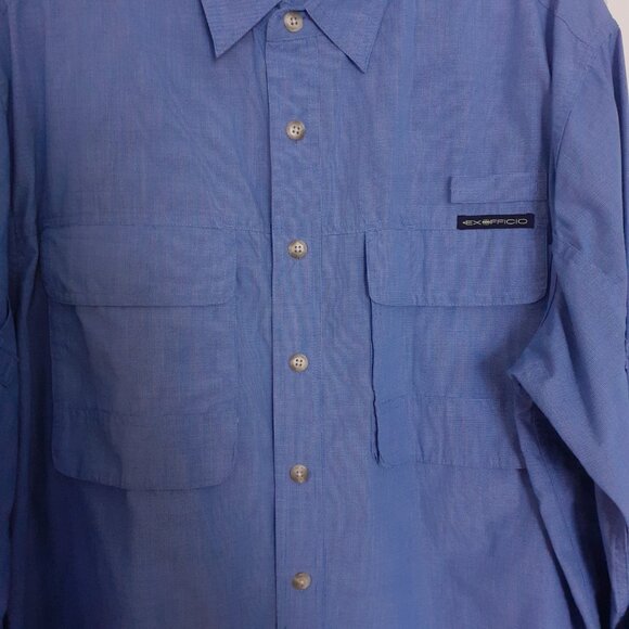 ExOfficio Men's BugsAway Baja Long Sleeve Shirt Blue Size XL - Picture 4 of 15